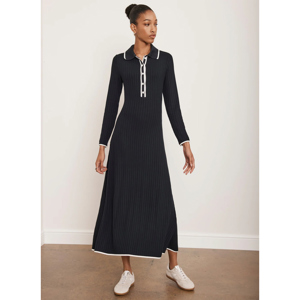 Mint Velvet Navy Jersey Polo Midi Dress